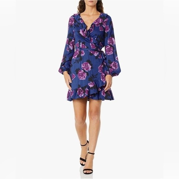 PAIGE Blue Floral Mini Dress - Picture 1 of 11